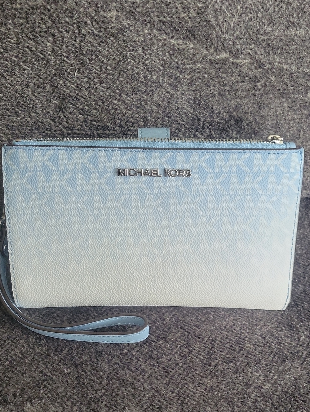 Michael Kors Light Blue Ombre Wristlet Clutch